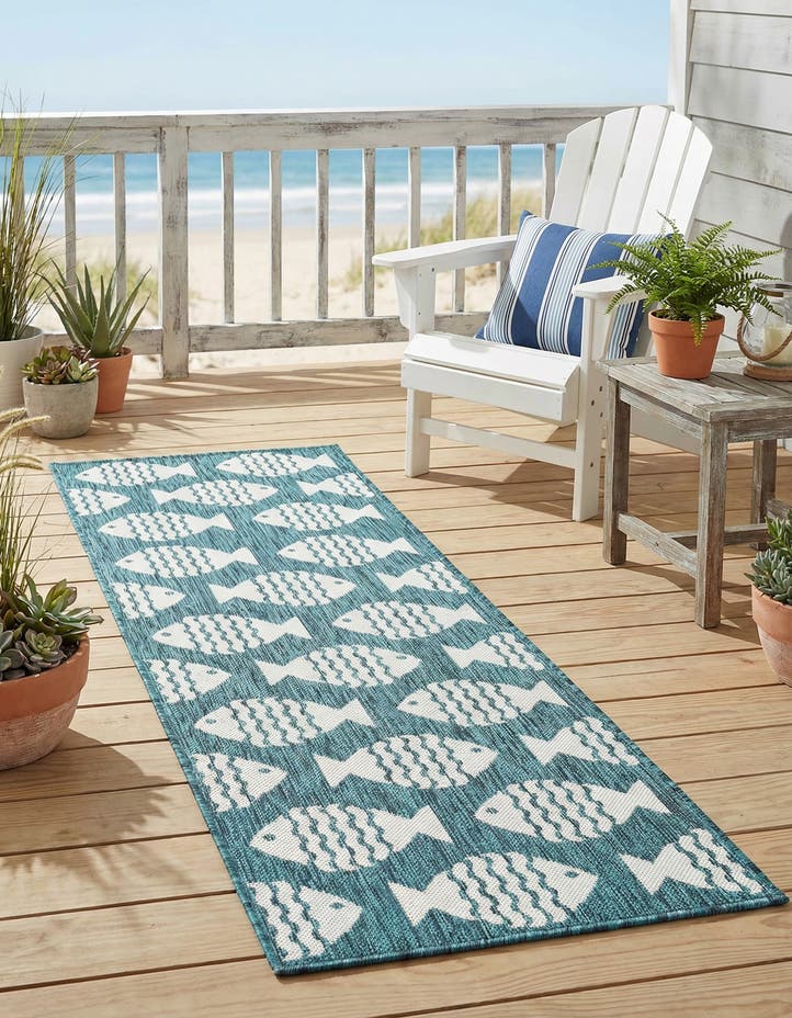 2' x 5' 3 Easy-Clean Coastal Indoor / Outdoo...