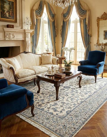 6' 9 x 10' 2 Hand Knotted Nain Rug