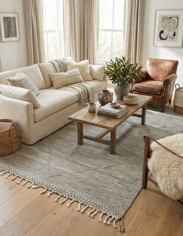 6' 5 x 10' 9 Hand Knotted Moroccan Wool Rug