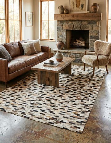5' x 8' Cowhide Leather Rug
