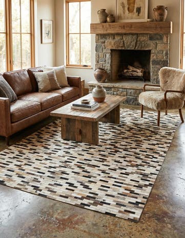 5' x 8' Cowhide Leather Rug