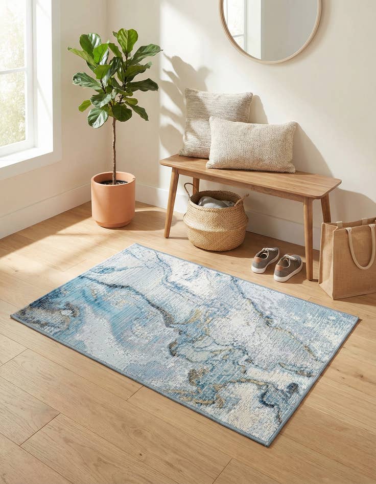 Detail image of  2' x 3'  Washable Modern Indoor / Outdoor Rug