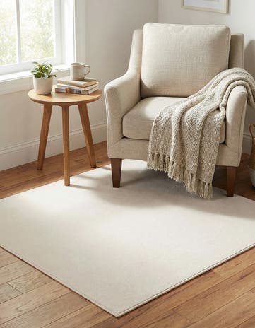 Powder White Everyday Solid Square Rug