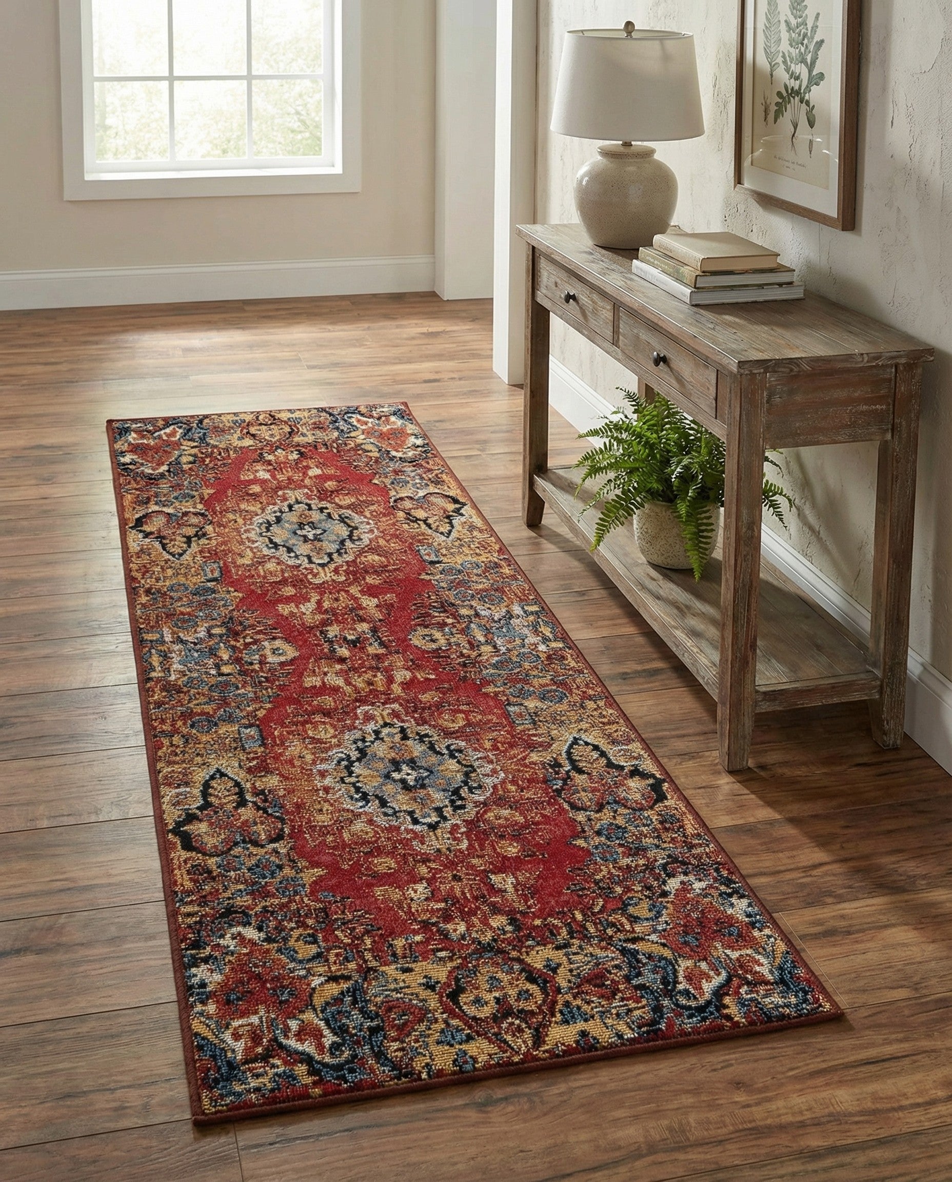 2' x 5' Easy-Clean Traditional Indoor / Outdoor Runner Rug