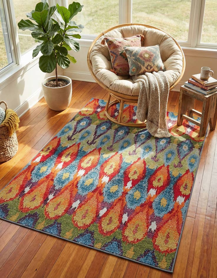 Detail image of 4' x 6' Easy-Clean Modern Indoor / Outdoor Rug