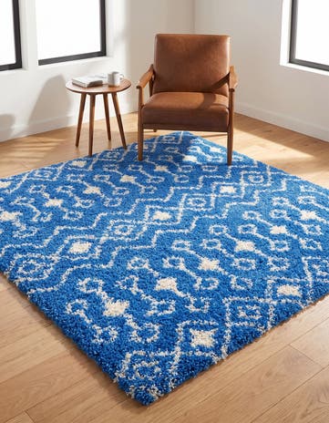 6' x 6' Moroccan Trellis Shag Square Rug