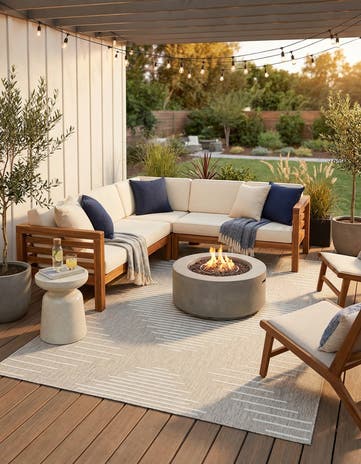 Gray Easy-Clean Modern Indoor / Outdoor Rug