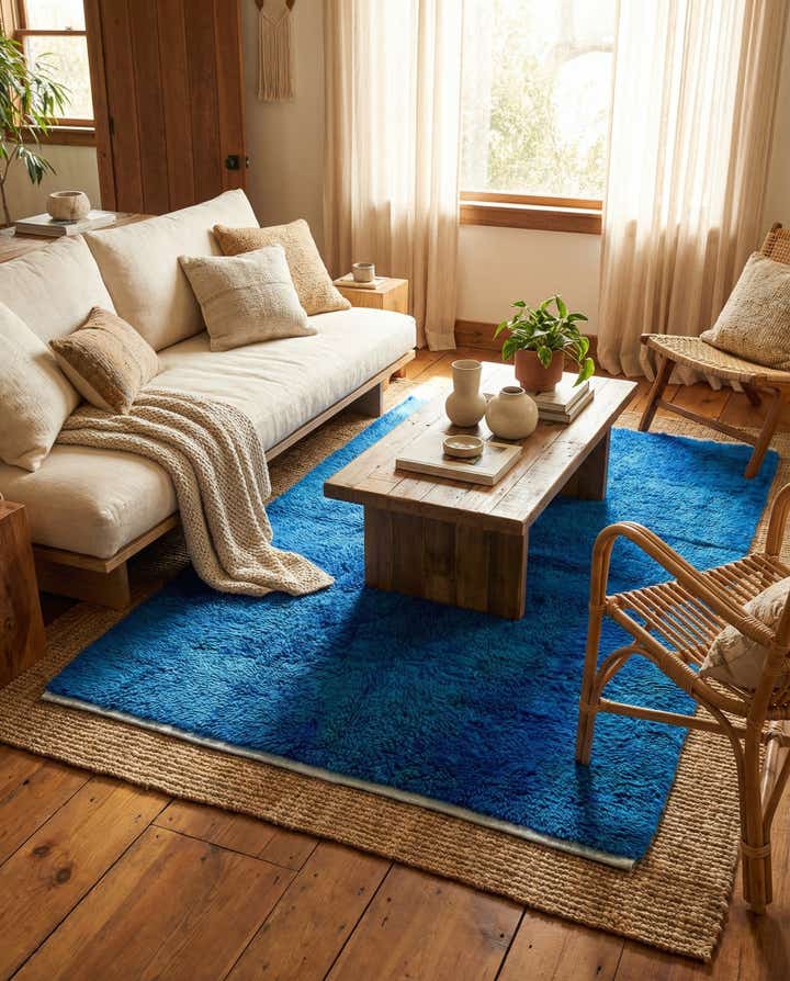 4' 7 x 6' 9 Hand Knotted Moroccan Wool Rug