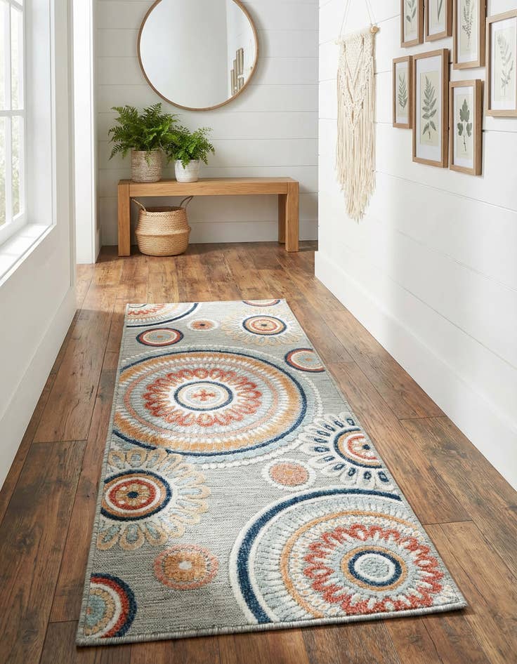 Detail image of 2' 2 x 5' 3 Easy-Clean Botanical Indoor / Outdoor Runner Rug