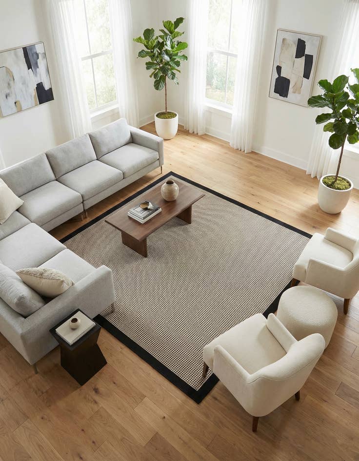 Detail image of 10' x 10'  Washable Border Indoor / Outdoor Square Rug