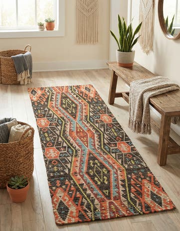 2' 2 x 6' 1 Chenille Jute Runner Rug