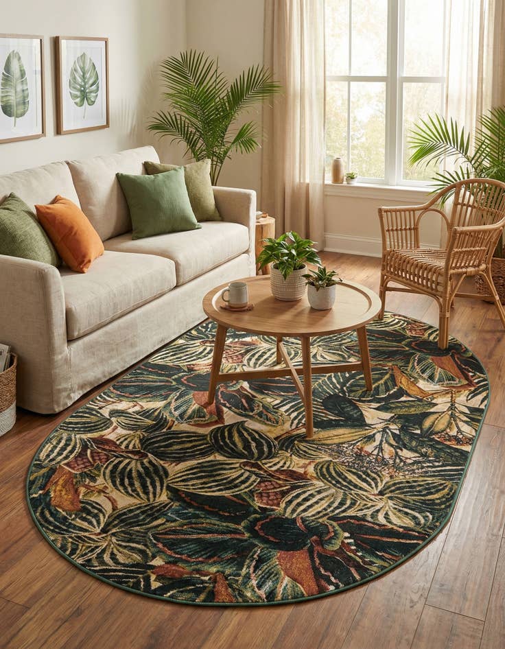 Detail image of  5' 3 x 7' 10 Blossom Oval Rug