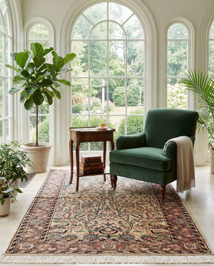 3' 2 x 5' 3 Hand Knotted Kashmir Oriental Rug