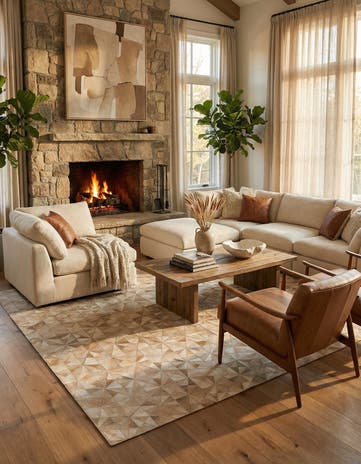 5' 9 x 7' 8 Cowhide - Patchwork Rug