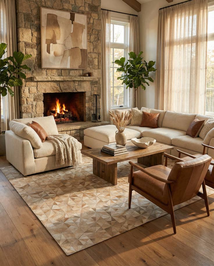 Detail image of 5' 9 x 7' 8 Cowhide - Patchwork Rug