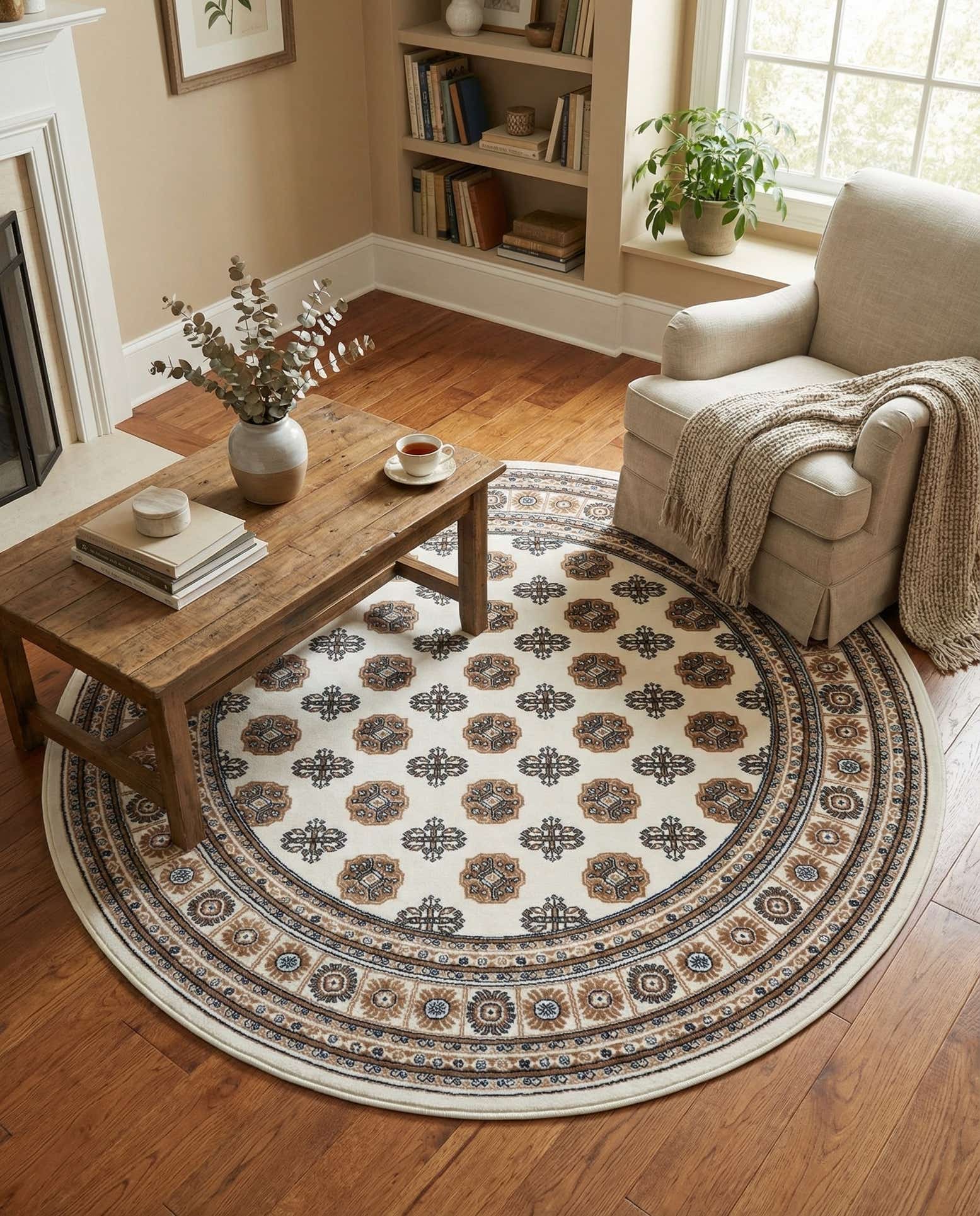 6' x 6' Bokhara Round Rug