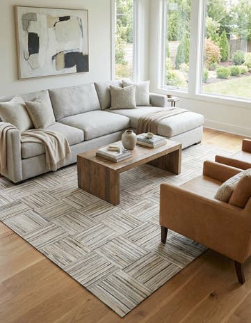 4' 11 x 8' 2 Cowhide Stocks Rug