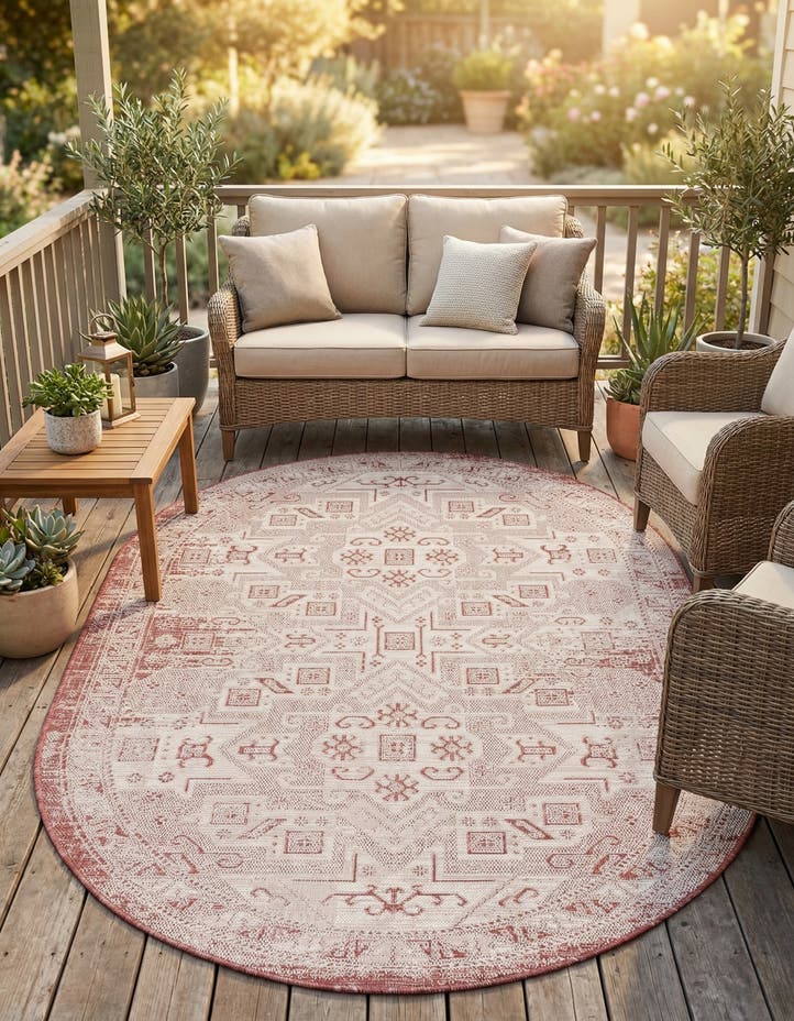 5' 3 x 8' Easy-Clean Aztec Indoor / Outdoor ...