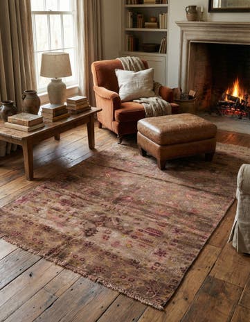 3' 7 x 6' Hand Knotted Ultra Vintage Persian Wool Rug