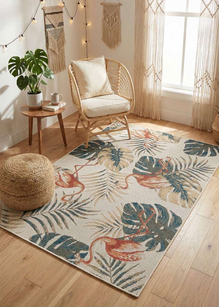 5' 3 x 7' 7 Easy-Clean Baja Indoor / Outdoor Rug