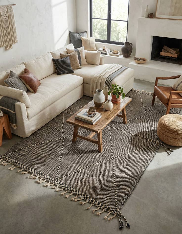 Detail image of 7' 1 x 12' 8  Hand Knotted Moroccan Wool Rug