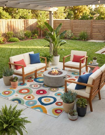 7' 10 x 10' Easy-Clean Casablanca Indoor / Outdoor Rug