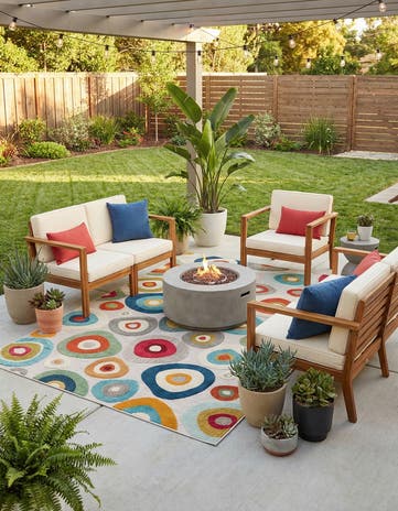 7' 10 x 10' Easy-Clean Casablanca Indoor / Outdoor Rug