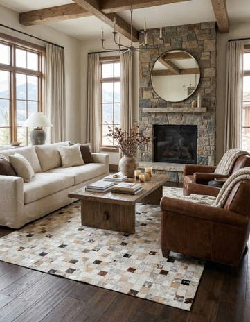 7' 11 x 9' 11 Cowhide Stocks Rug