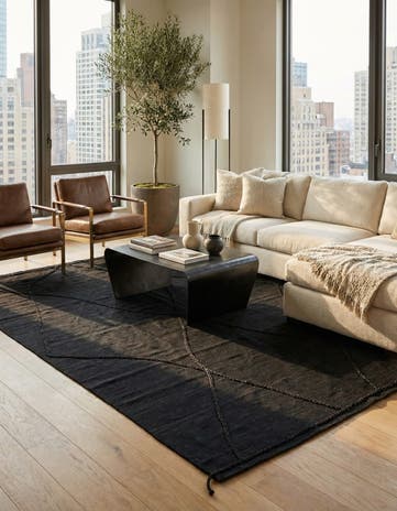 6' 8 x 9' 10 Hand Woven Kilim Modern Wool Rug