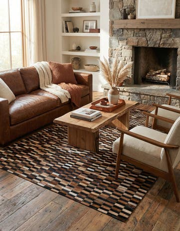 5' 2 x 8' 1 Cowhide - Patchwork Rug