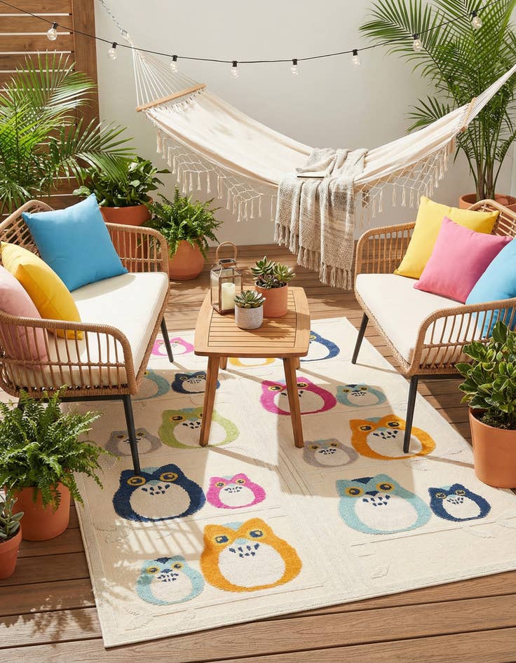 Detail image of  5' 3 x 7' 7  Washable  Indoor / Outdoor Rug