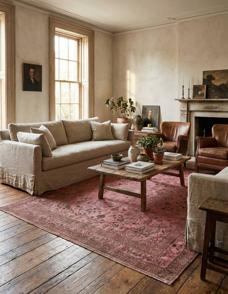 Detail image of 6' 9 x 9' 3  Hand Knotted Ultra Vintage Persian Wool Rug