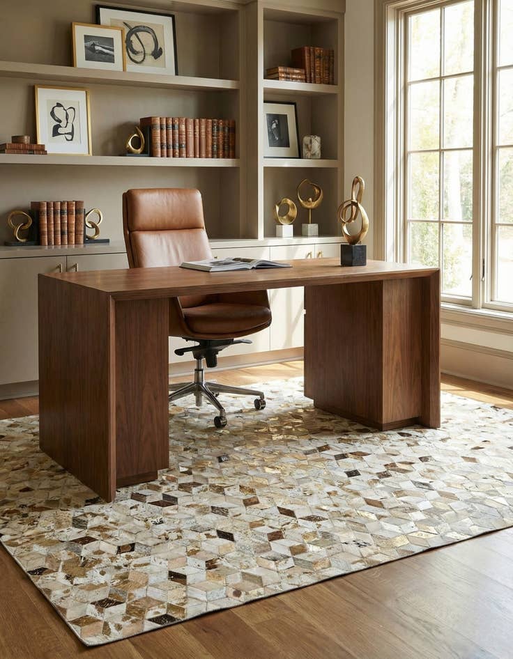 Detail image of 5' 3 x 8' 1 Cowhide - Patchwork Rug