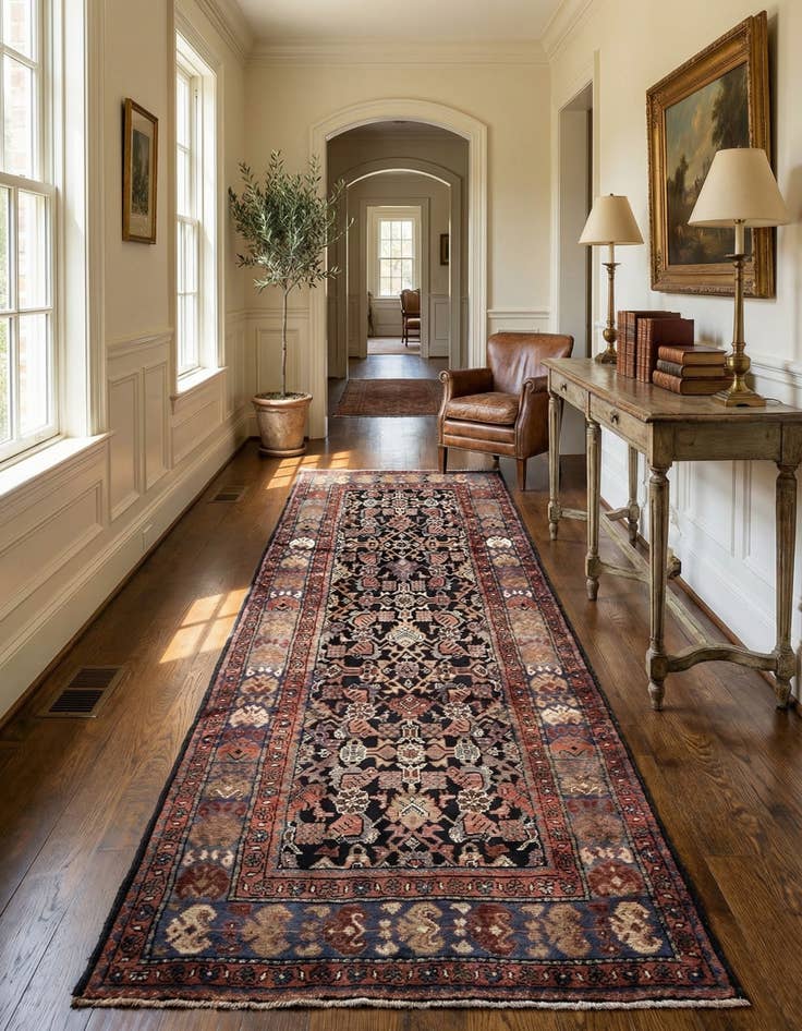 Detail image of 3' 9 x 10' 1  Hand Knotted Malayer Persian Wool Runner Rug