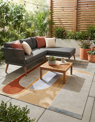 5' 3 x 8' Easy-Clean Modern Indoor / Outdoor Rug