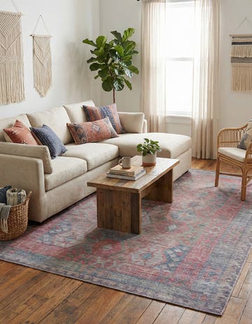 Rust Blue Washable Sisu Rug