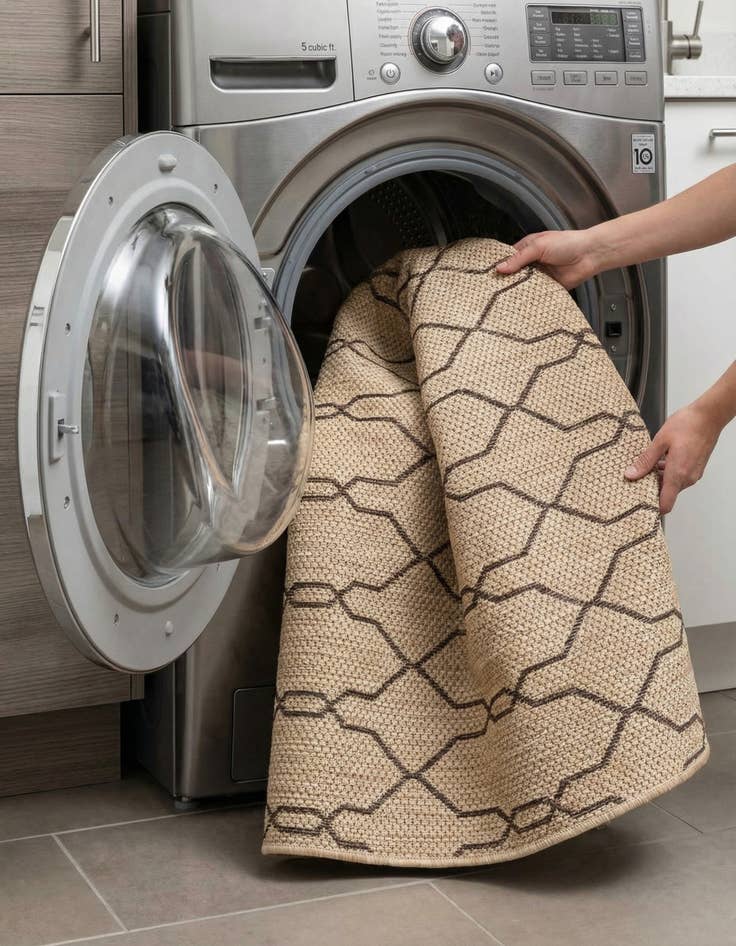 Detail image of 4' x 4'  Washable Trellis Indoor / Outdoor Round Rug