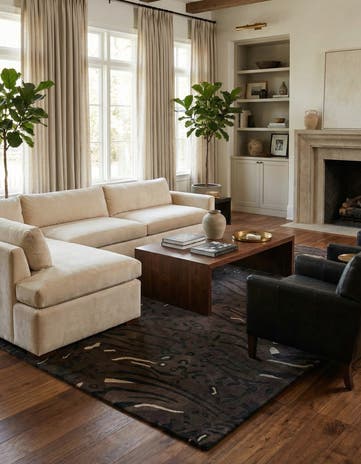 5' 8 x 8' Hand Knotted Darya Wool Rug