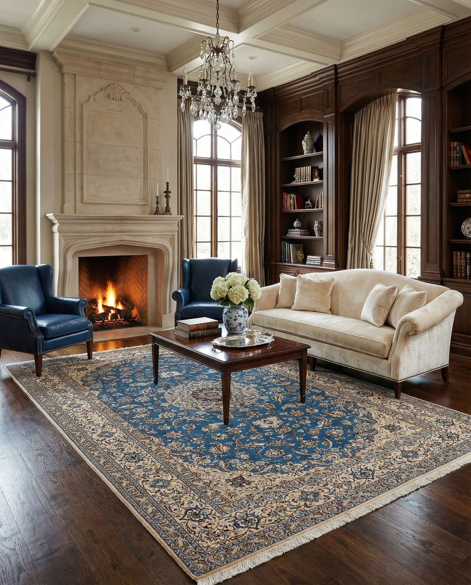 6' x 9' 6 Hand Knotted Nain Rug