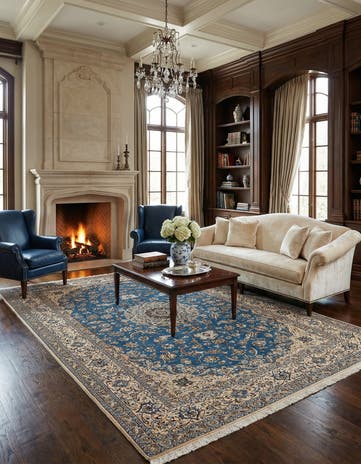 6' x 9' 6 Hand Knotted Nain Rug