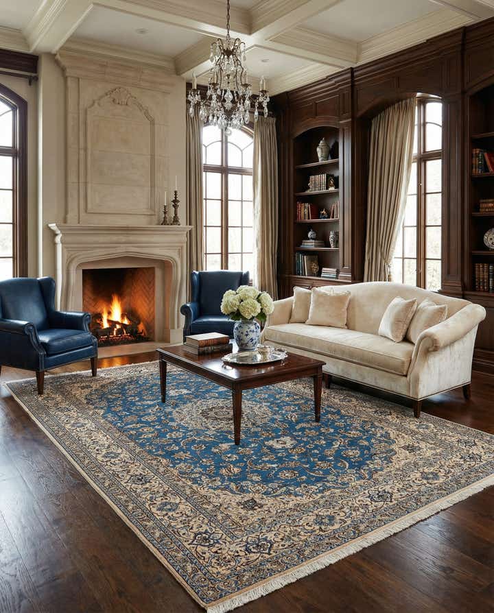 6' x 9' 6 Hand Knotted Nain Rug