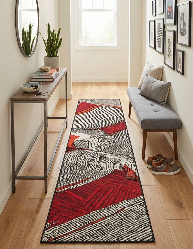 Detail image of 2' x 8' Easy-Clean Modern Indoor / Outdoor Runner Rug