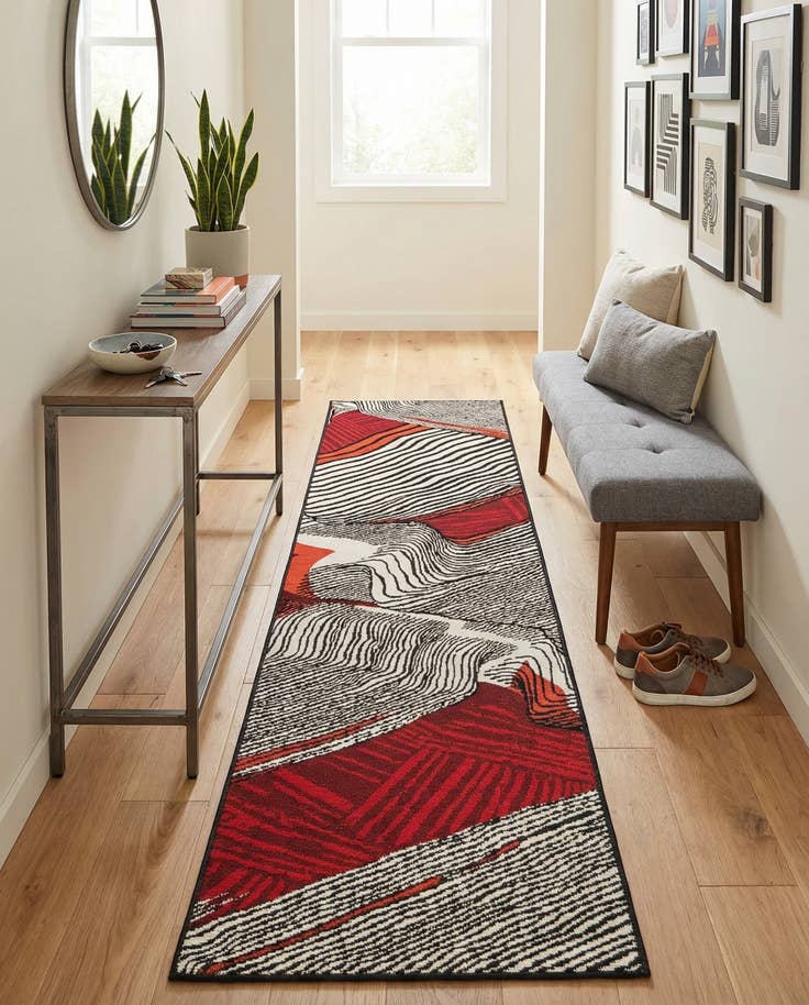 Detail image of 2' x 8' Easy-Clean Modern Indoor / Outdoor Runner Rug