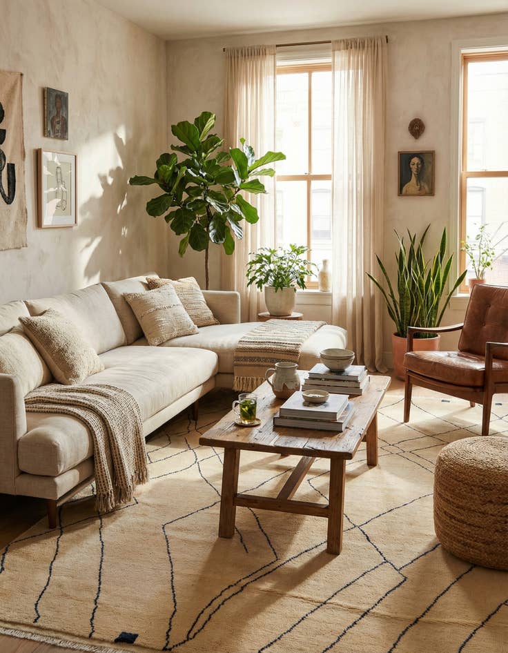 Detail image of 6' 6 x 10' 4  Hand Knotted Moroccan Wool Rug