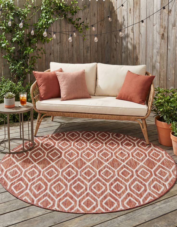 Detail image of  4' x 4'  Washable Jill Zarin Turks and Caicos Indoor / Outdoor Round Rug