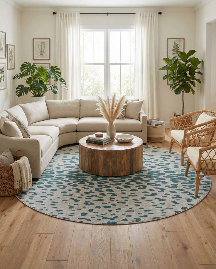 Detail image of 13' x 13' Easy-Clean Safari Indoor / Outdoor Round Rug