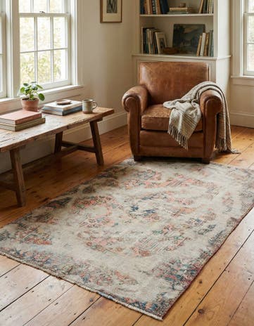 4' x 6' 3 Hand Knotted Ultra Vintage Persian Wool Rug