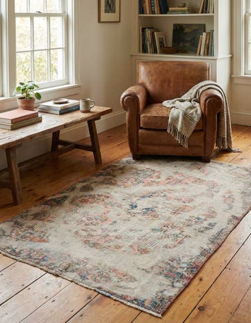 4' x 6' 3 Hand Knotted Ultra Vintage Persian Wool Rug