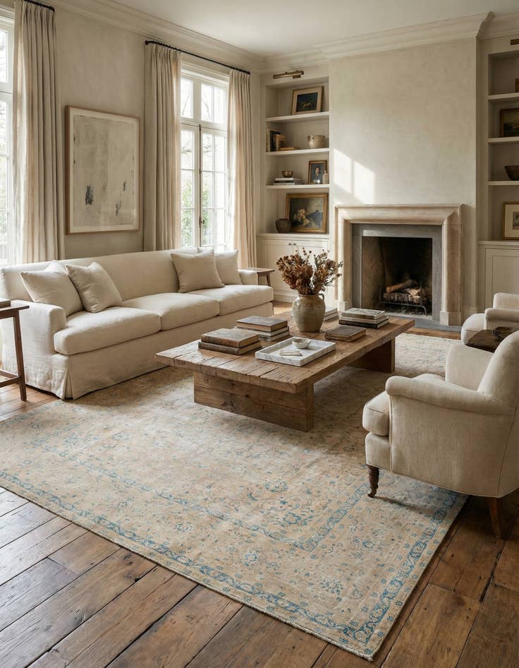 Detail image of 8' 10 x 12' 8 Hand Knotted Ultra Vintage Persian Wool Rug