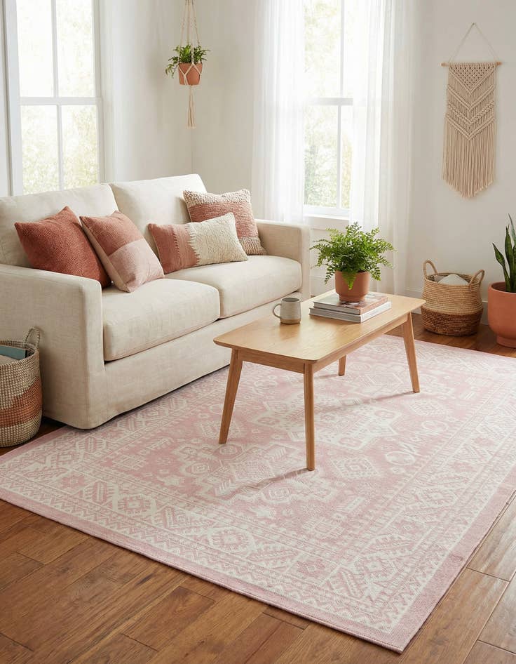 Detail image of 6' x 9'  Washable Aztec Indoor / Outdoor Rug